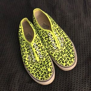 Neon Yellow Cheetah Print Vans